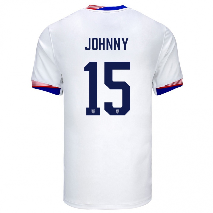 Kids Football United States Johnny #15 White Home Jersey 24-26 T-Shirt