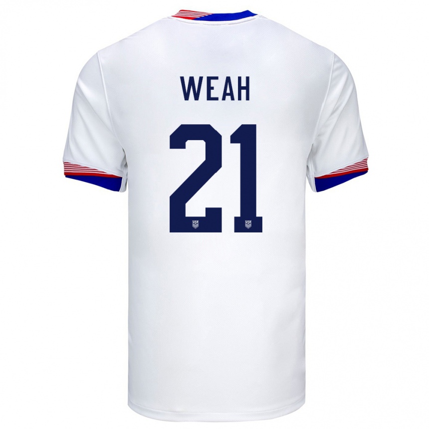 Kids Football United States Timothy Weah #21 White Home Jersey 24-26 T-Shirt