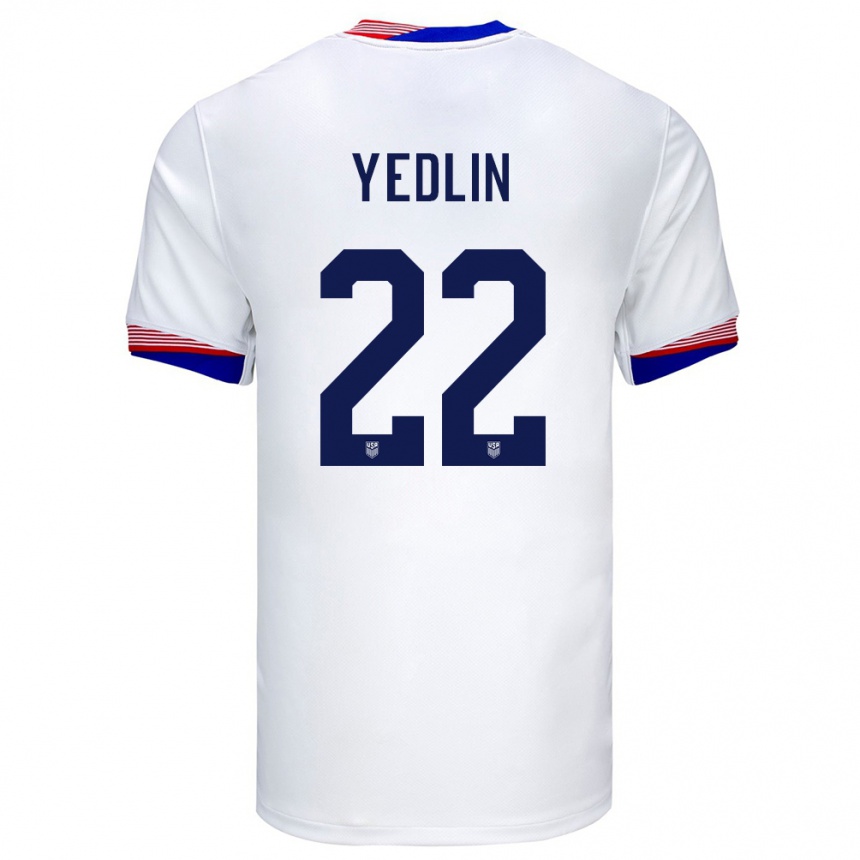 Kids Football United States Deandre Yedlin #22 White Home Jersey 24-26 T-Shirt