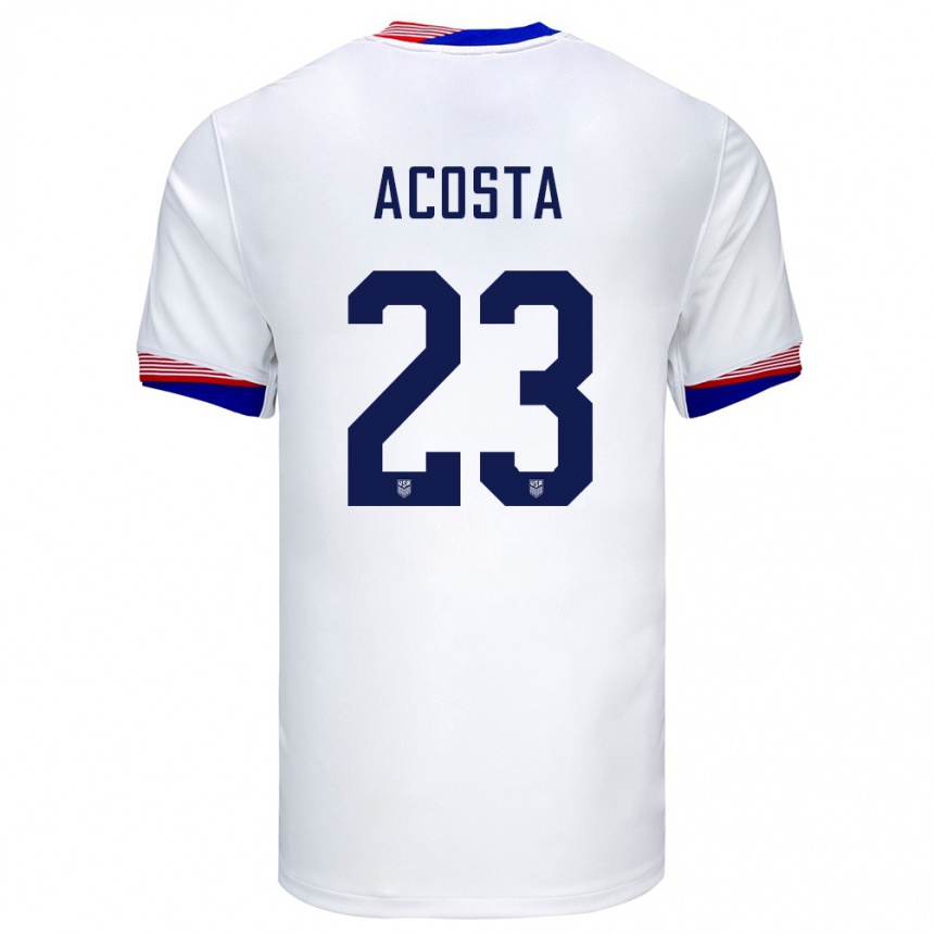 Kids Football United States Kellyn Acosta #23 White Home Jersey 24-26 T-Shirt