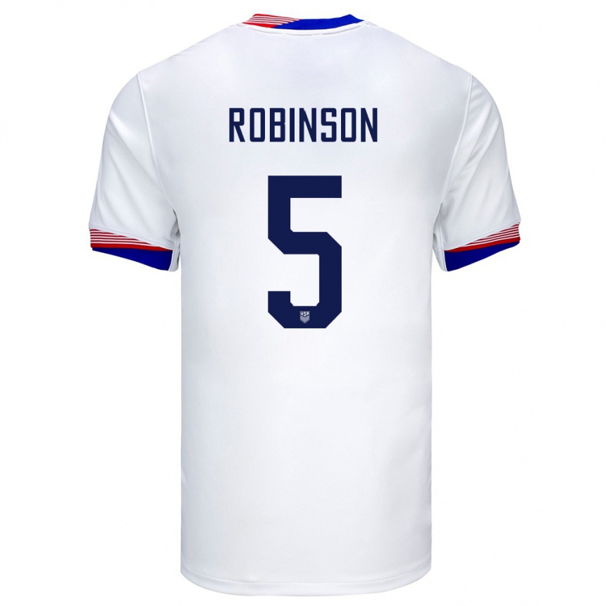 Kids Football United States Antonee Robinson #5 White Home Jersey 24-26 T-Shirt