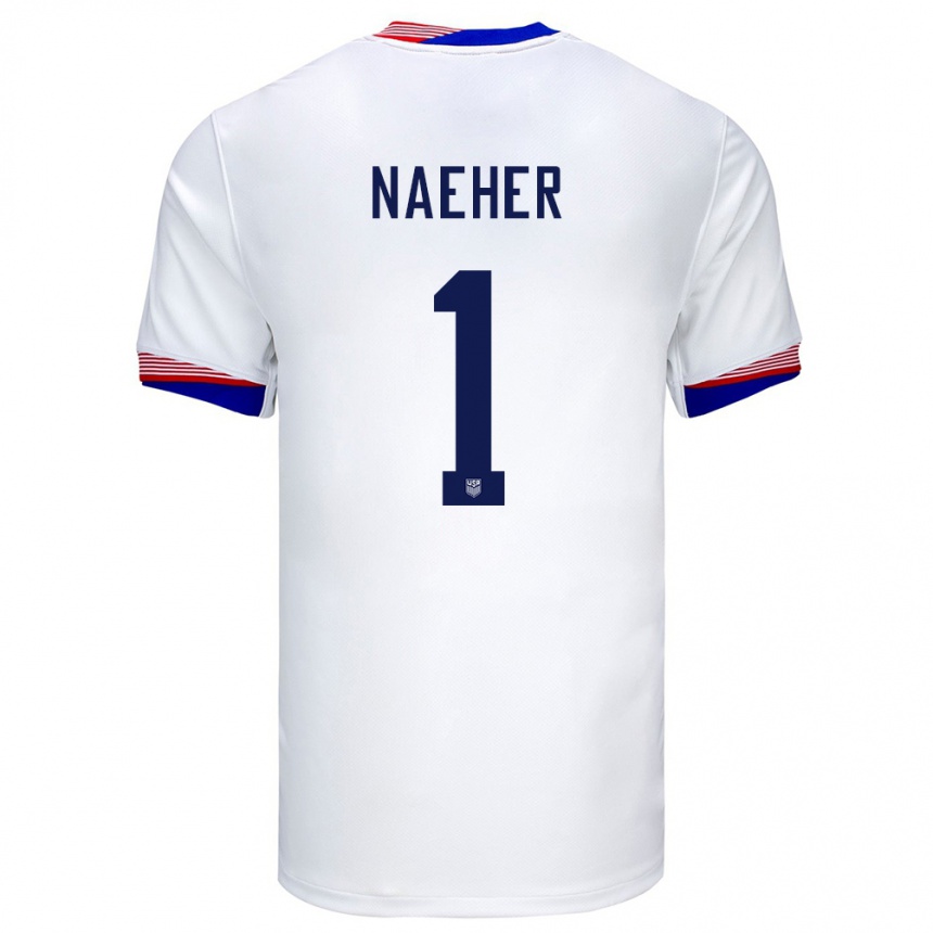 Kids Football United States Alyssa Naeher #1 White Home Jersey 24-26 T-Shirt