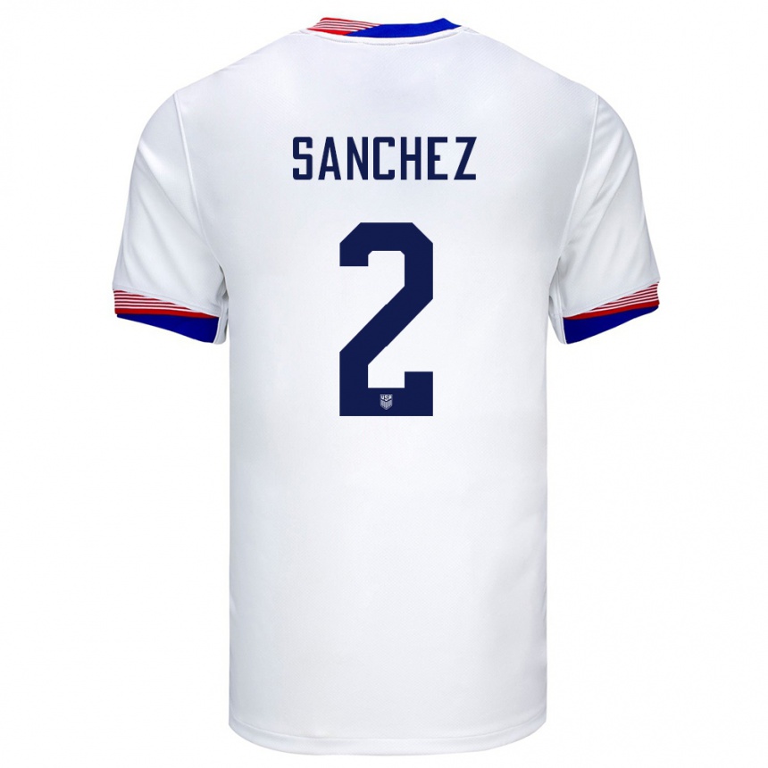 Kids Football United States Ashley Sanchez #2 White Home Jersey 24-26 T-Shirt