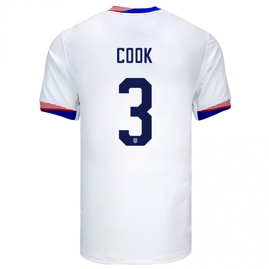 Kids Football United States Alana Cook #3 White Home Jersey 24-26 T-Shirt