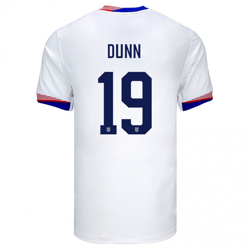 Kids Football United States Crystal Dunn #19 White Home Jersey 24-26 T-Shirt