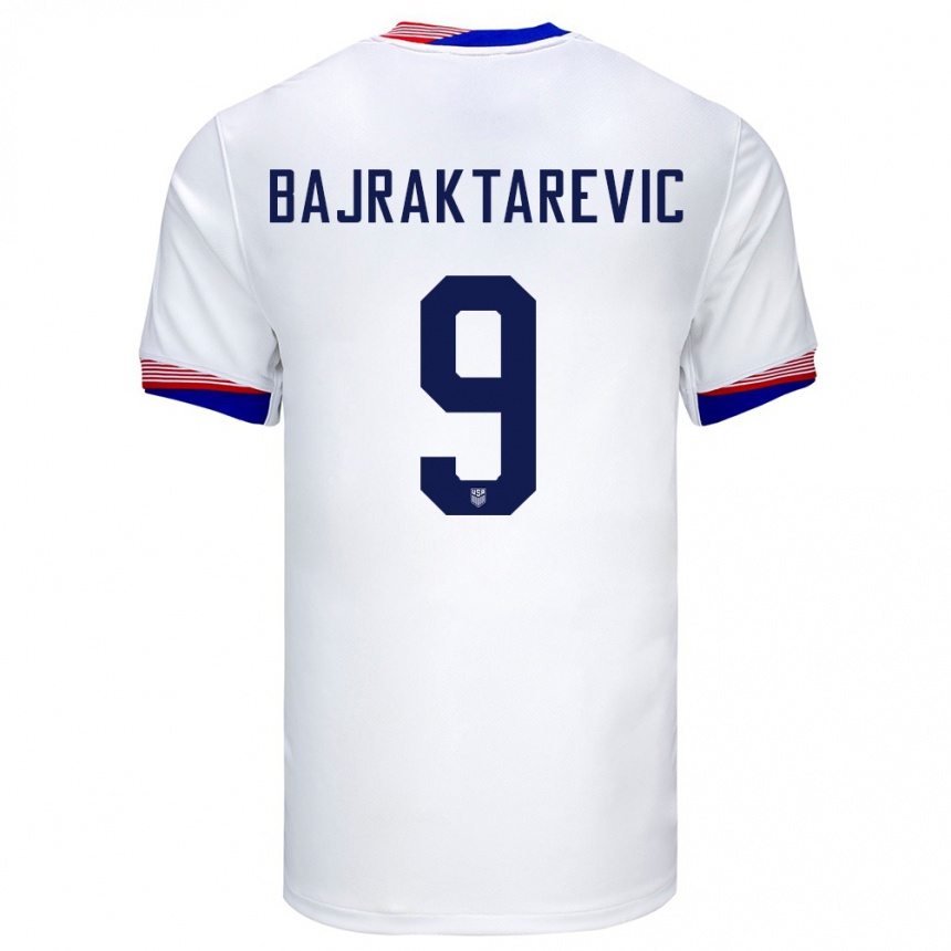 Kids Football United States Esmir Bajraktarevic #9 White Home Jersey 24-26 T-Shirt