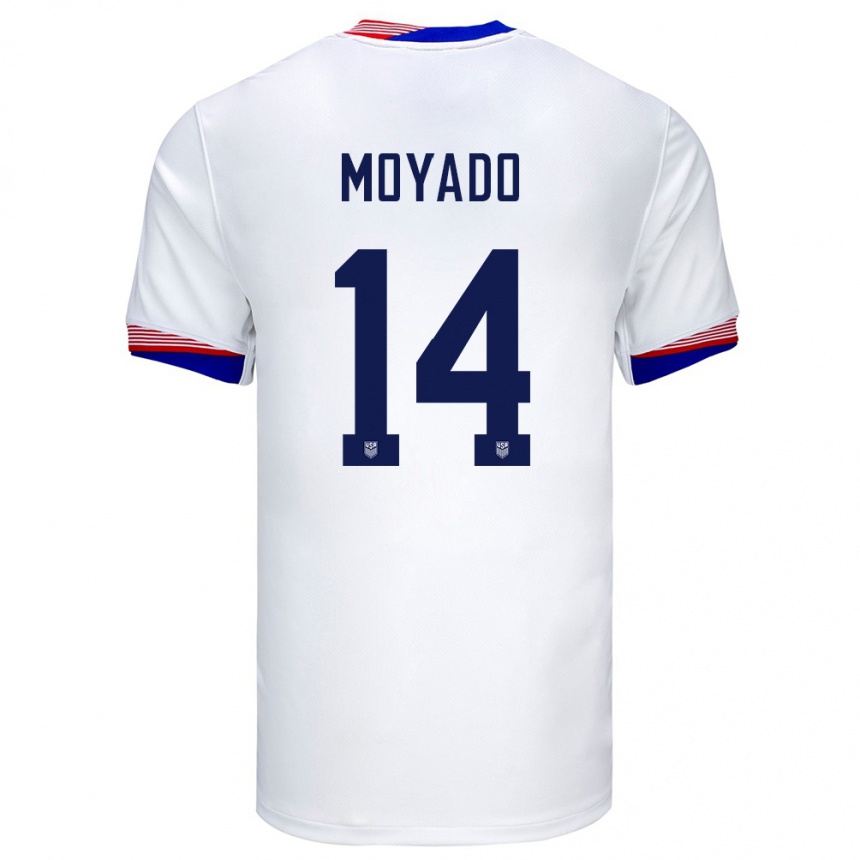 Kids Football United States Bryan Moyado #14 White Home Jersey 24-26 T-Shirt