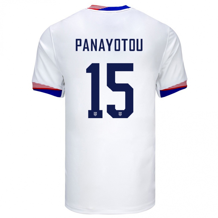 Kids Football United States Jack Panayotou #15 White Home Jersey 24-26 T-Shirt