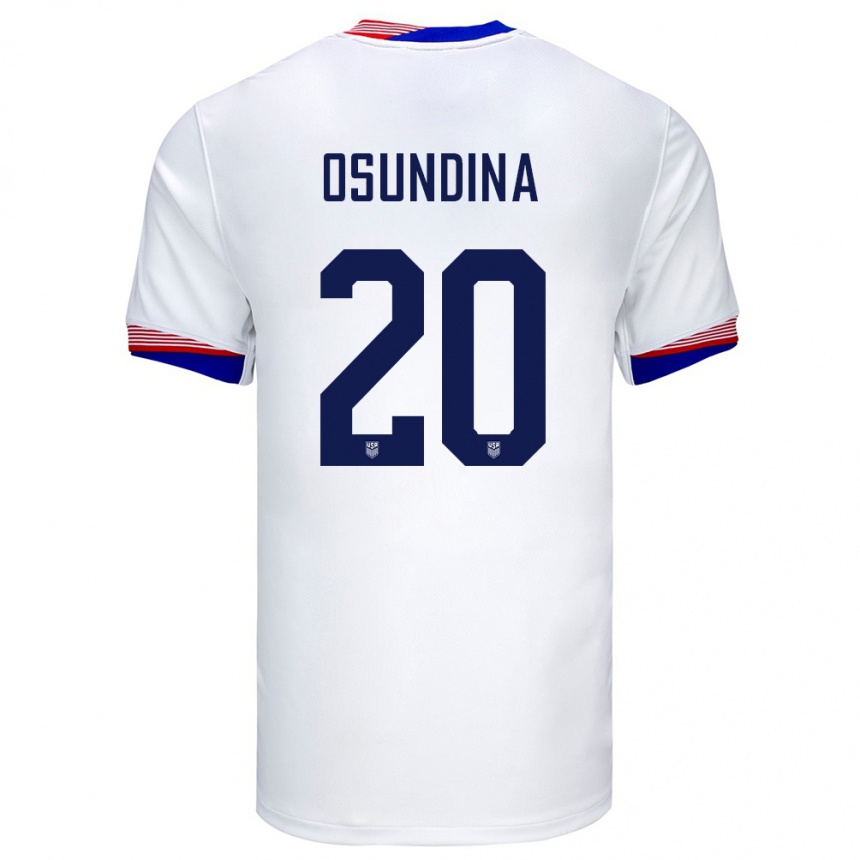 Kids Football United States Korede Osundina #20 White Home Jersey 24-26 T-Shirt