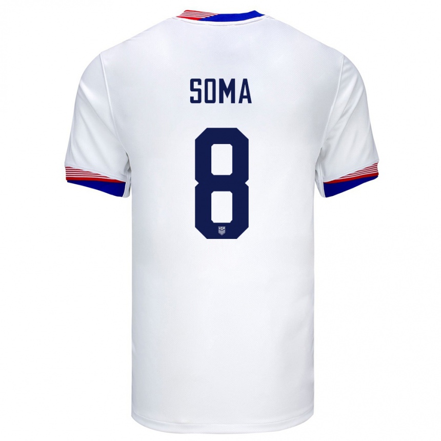 Kids Football United States Pedro Soma #8 White Home Jersey 24-26 T-Shirt