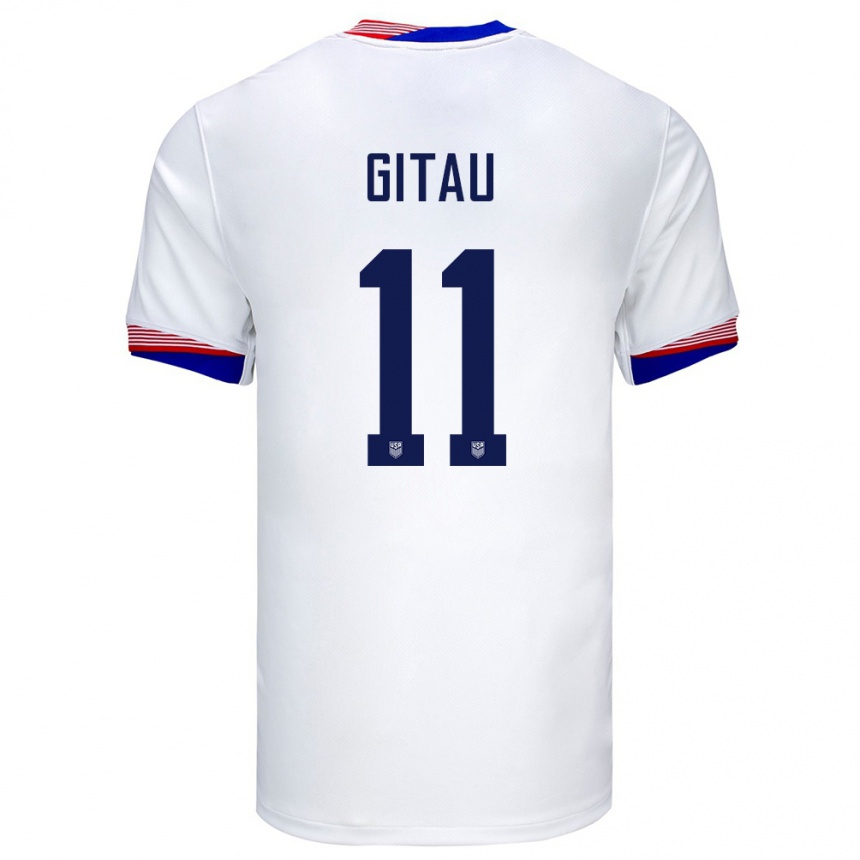 Kids Football United States Andre Gitau #11 White Home Jersey 24-26 T-Shirt