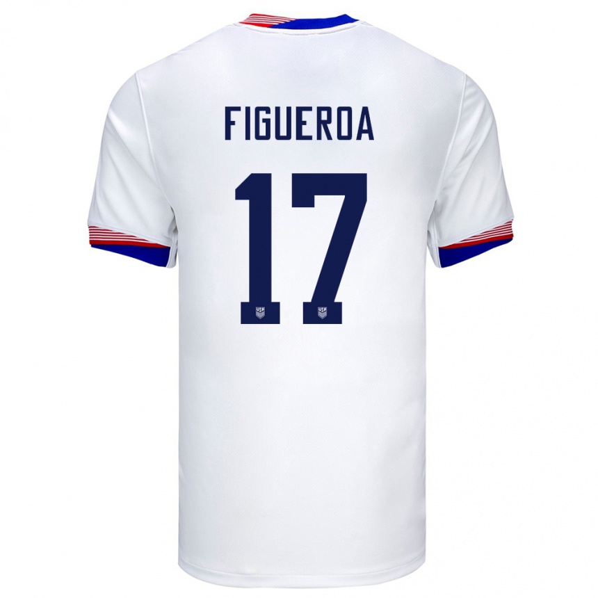 Kids Football United States Keyrol Figueroa #17 White Home Jersey 24-26 T-Shirt