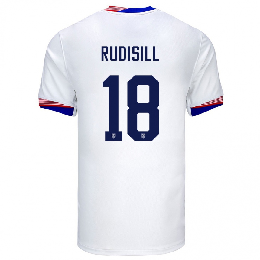 Kids Football United States Paulo Rudisill #18 White Home Jersey 24-26 T-Shirt