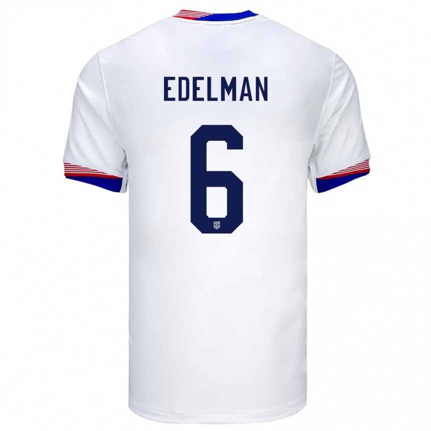 Kids Football United States Daniel Edelman #6 White Home Jersey 24-26 T-Shirt