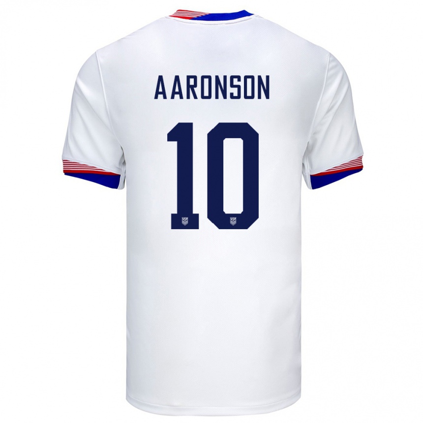 Kids Football United States Paxten Aaronson #10 White Home Jersey 24-26 T-Shirt