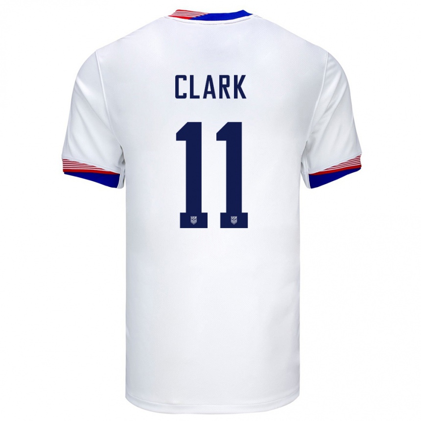 Kids Football United States Caden Clark #11 White Home Jersey 24-26 T-Shirt