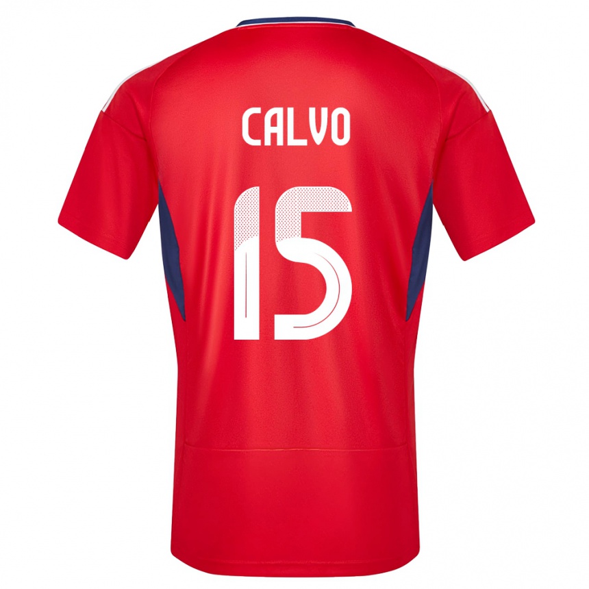 Kids Football Costa Rica Francisco Calvo #15 Red Home Jersey 24-26 T-Shirt