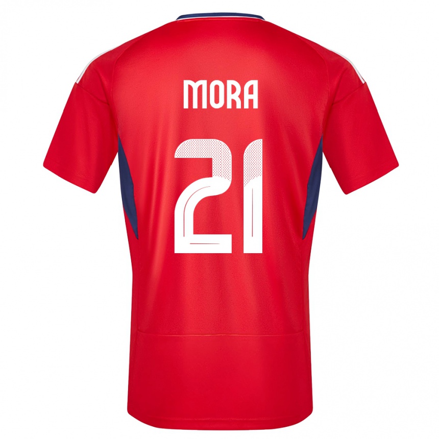 Kids Football Costa Rica Carlos Mora #21 Red Home Jersey 24-26 T-Shirt