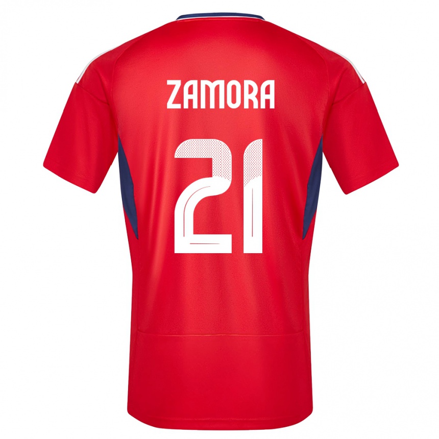 Kids Football Costa Rica Alvaro Zamora #21 Red Home Jersey 24-26 T-Shirt