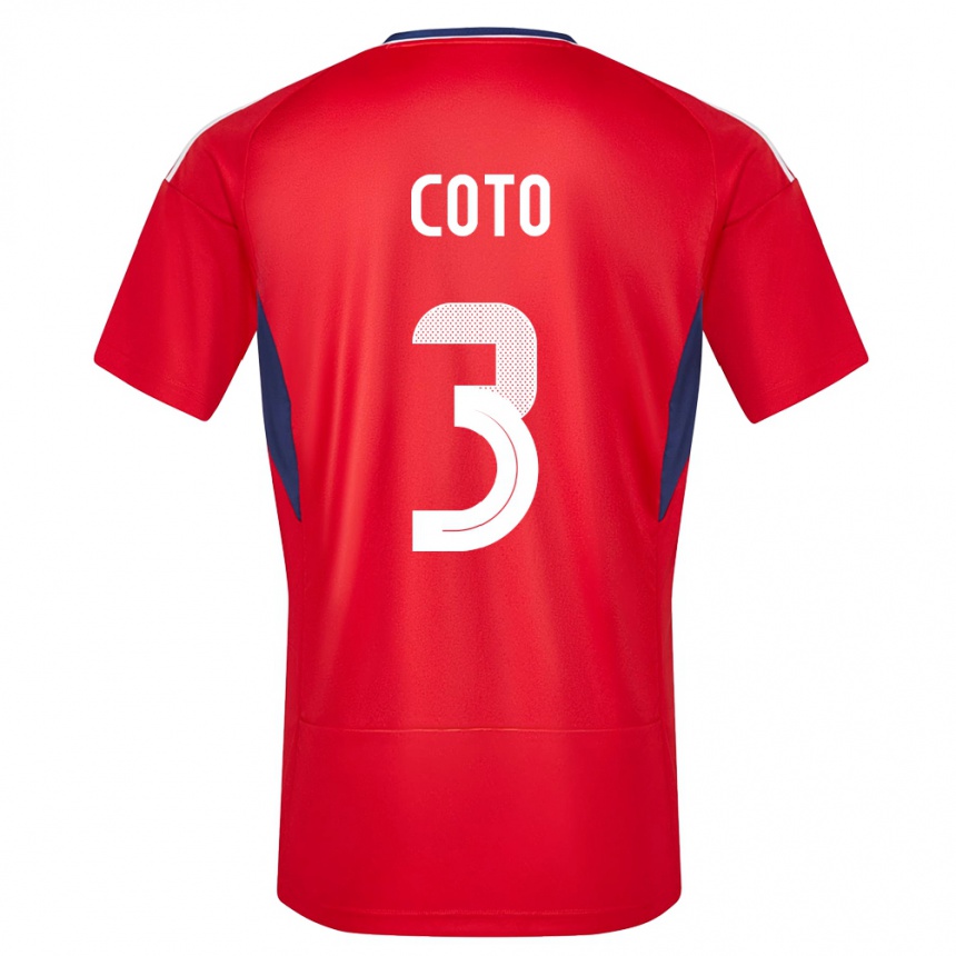 Kids Football Costa Rica Maria Coto #3 Red Home Jersey 24-26 T-Shirt