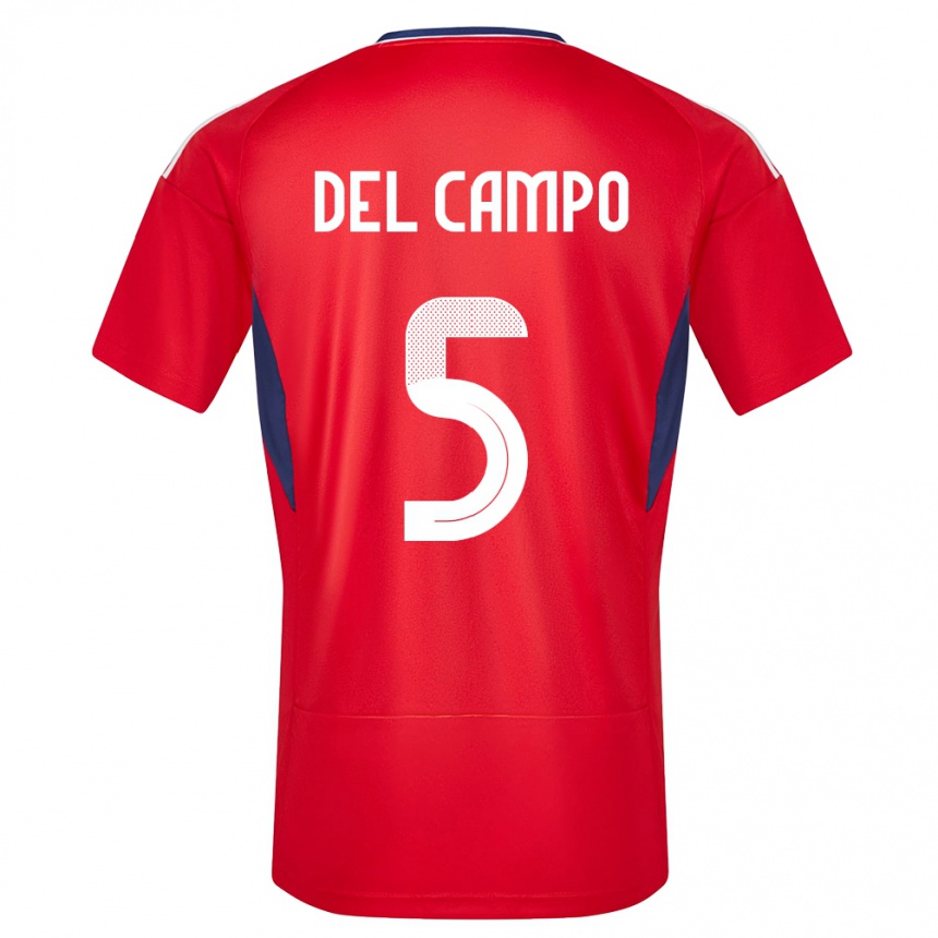 Kids Football Costa Rica Valeria Del Campo #5 Red Home Jersey 24-26 T-Shirt