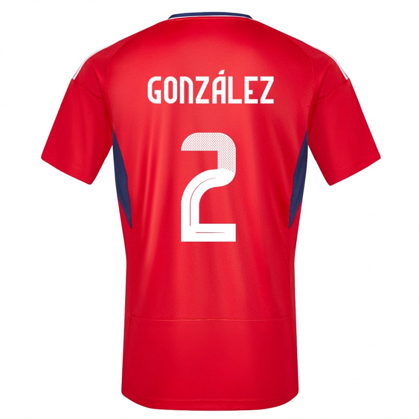 Kids Football Costa Rica Julian Gonzalez #2 Red Home Jersey 24-26 T-Shirt