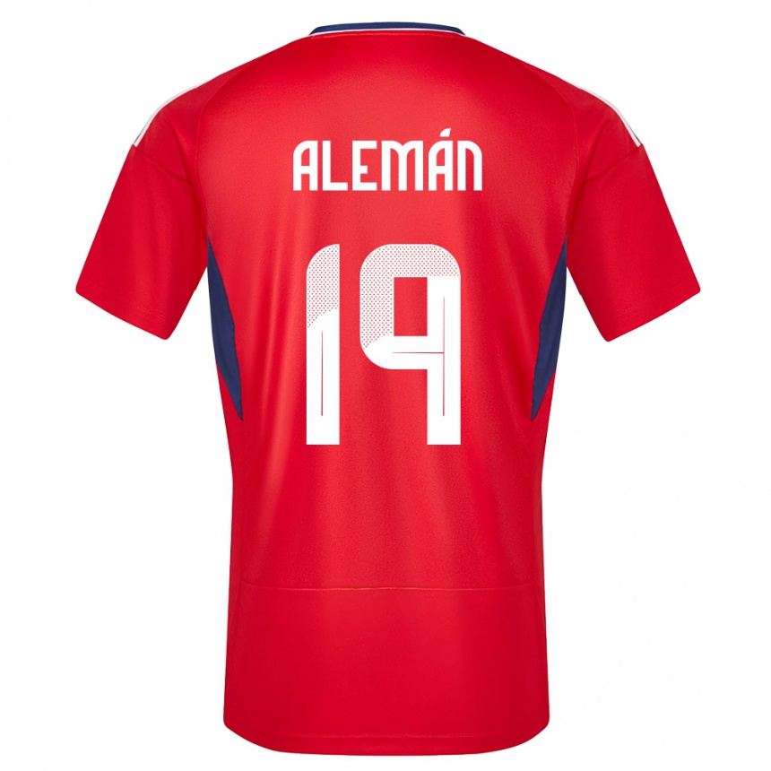 Kids Football Costa Rica Fabricio Aleman #19 Red Home Jersey 24-26 T-Shirt