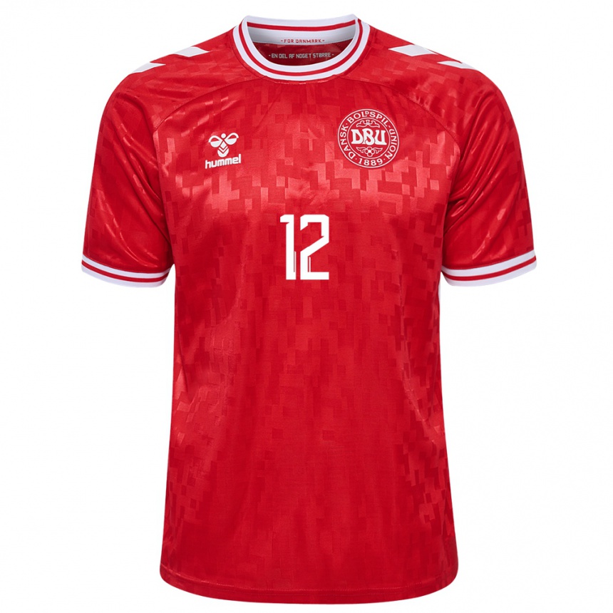 Kids Football Denmark Tobias Storm #12 Red Home Jersey 24-26 T-Shirt