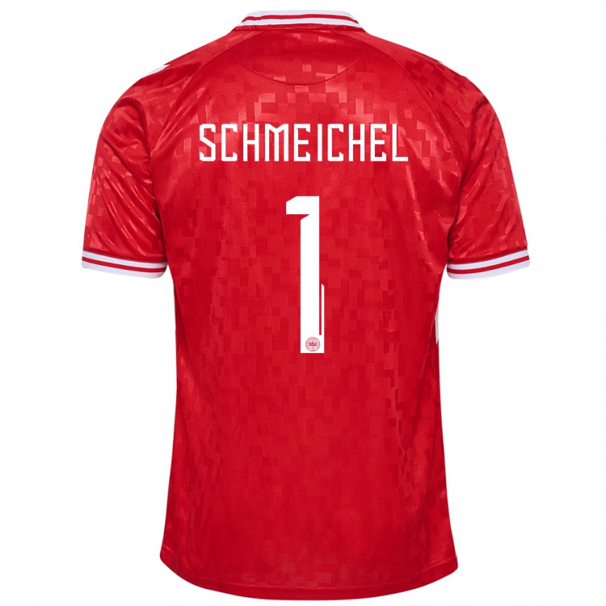 Kids Football Denmark Kasper Schmeichel #1 Red Home Jersey 24-26 T-Shirt