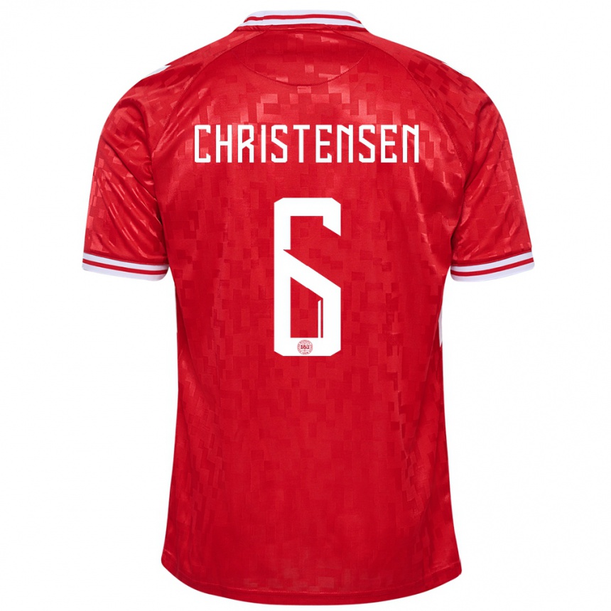 Kids Football Denmark Andreas Christensen #6 Red Home Jersey 24-26 T-Shirt