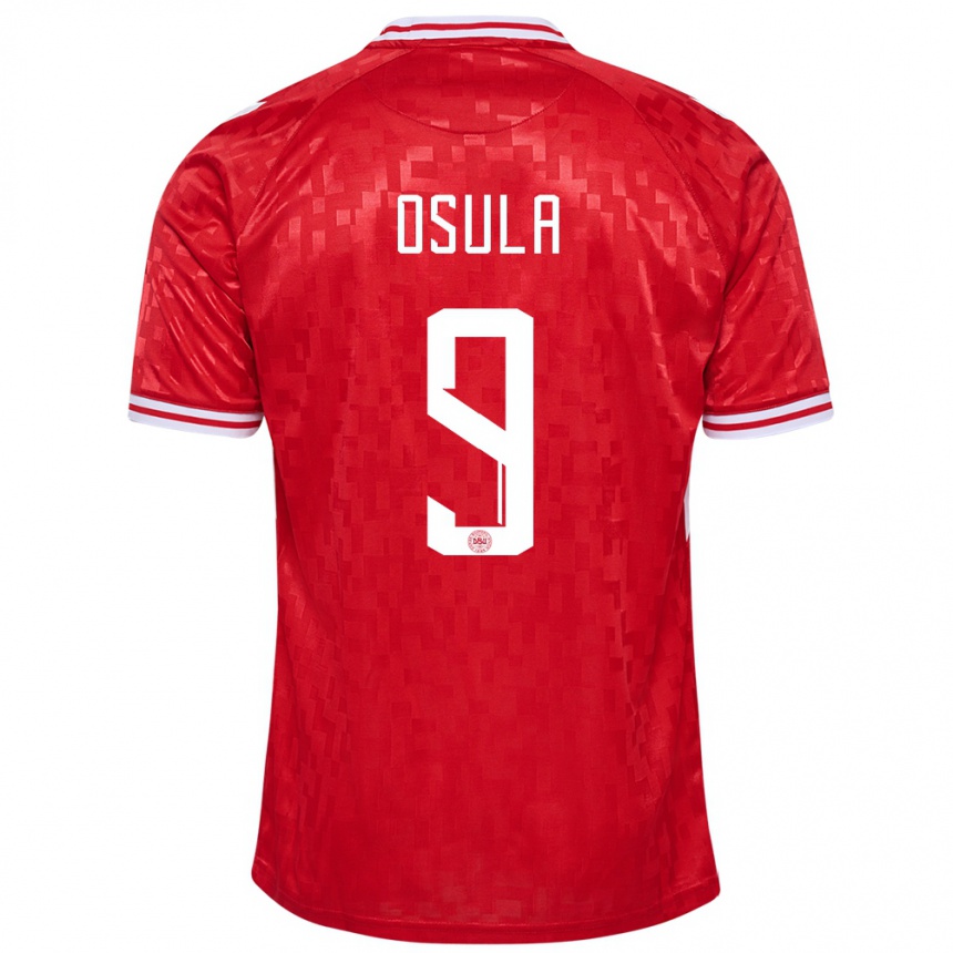 Kids Football Denmark William Osula #9 Red Home Jersey 24-26 T-Shirt