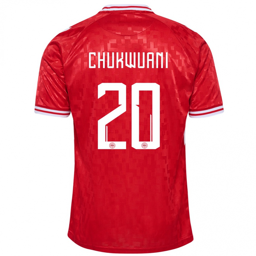 Kids Football Denmark Tochi Chukwuani #20 Red Home Jersey 24-26 T-Shirt