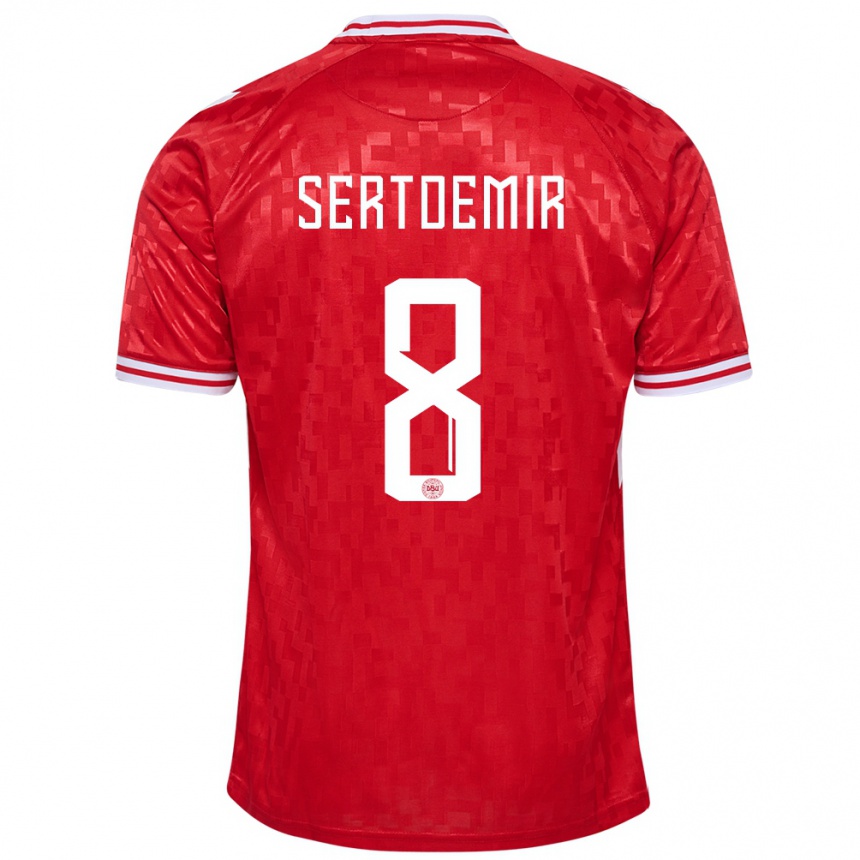 Kids Football Denmark Zidan Sertdemir #8 Red Home Jersey 24-26 T-Shirt