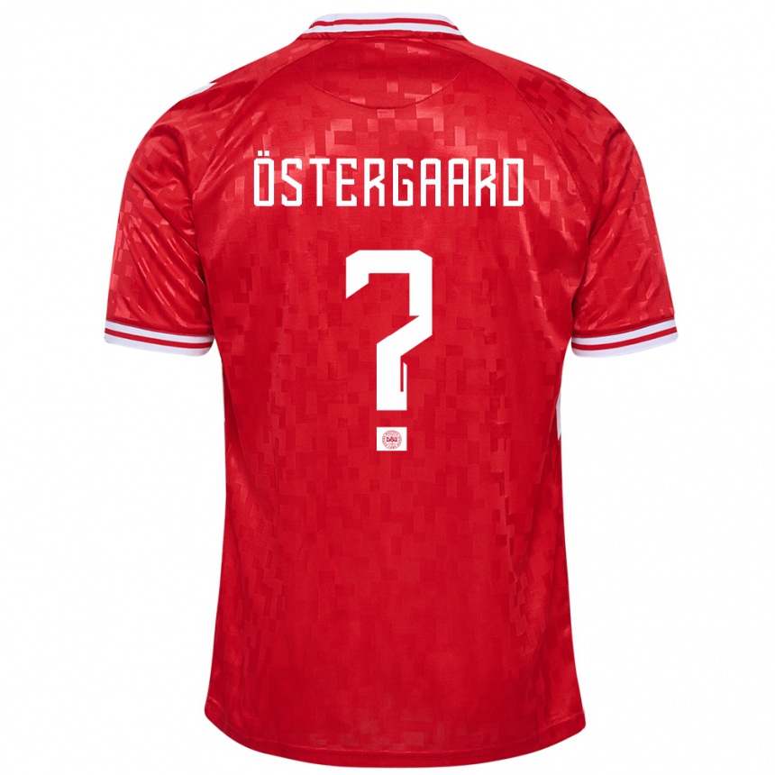 Kids Football Denmark Christian Östergaard #0 Red Home Jersey 24-26 T-Shirt