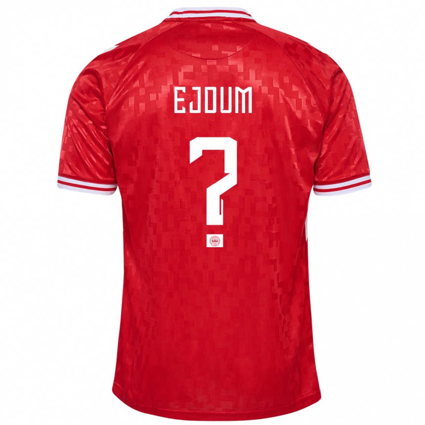 Kids Football Denmark Max Ejdum #0 Red Home Jersey 24-26 T-Shirt