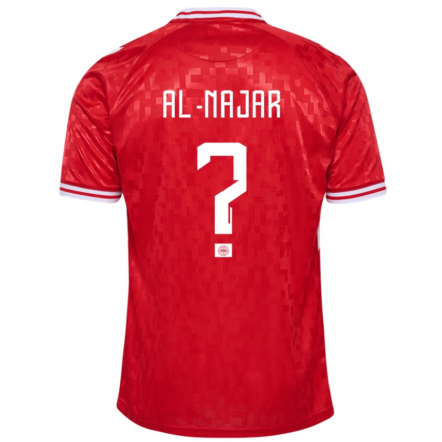 Kids Football Denmark Ali Al-Najar #0 Red Home Jersey 24-26 T-Shirt