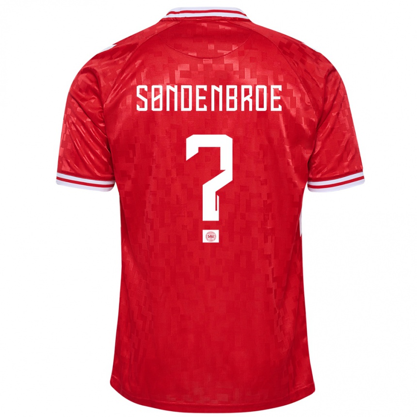 Kids Football Denmark Andreas Søndenbroe #0 Red Home Jersey 24-26 T-Shirt