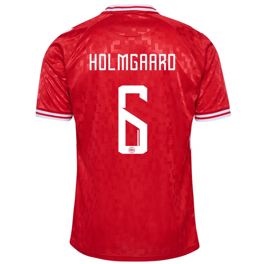 Kids Football Denmark Karen Holmgaard #6 Red Home Jersey 24-26 T-Shirt