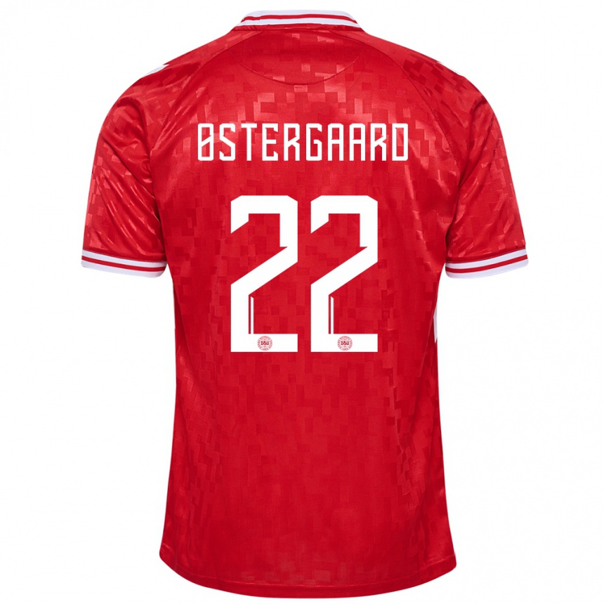 Kids Football Denmark Maja Bay Ostergaard #22 Red Home Jersey 24-26 T-Shirt