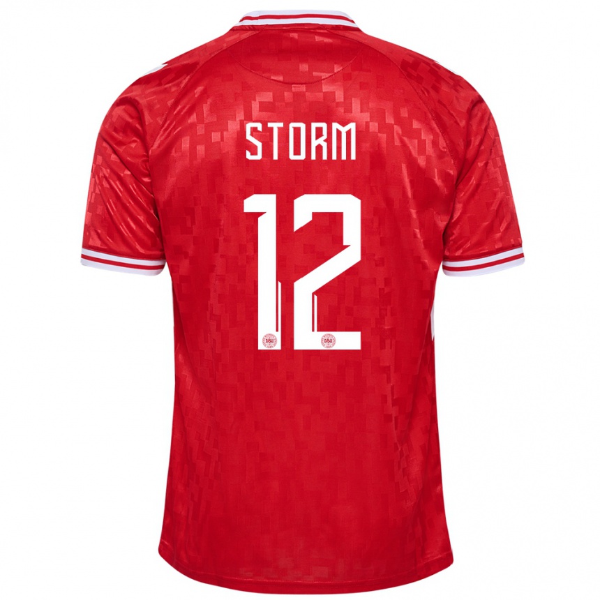 Kids Football Denmark Tobias Storm #12 Red Home Jersey 24-26 T-Shirt