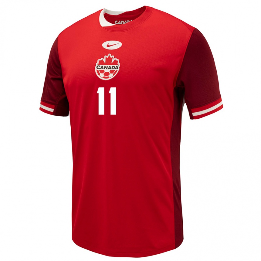 Kids Football Canada Jayden Nelson #11 Red Home Jersey 24-26 T-Shirt