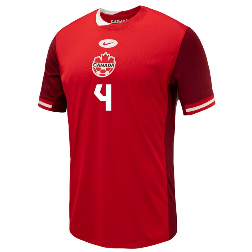 Kids Football Canada Kamal Miller #4 Red Home Jersey 24-26 T-Shirt