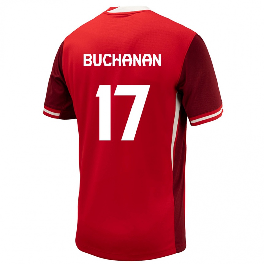 Kids Football Canada Tajon Buchanan #17 Red Home Jersey 24-26 T-Shirt