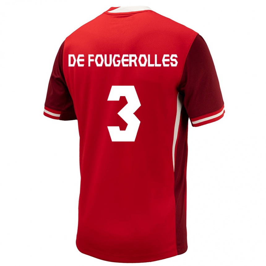 Kids Football Canada Luc De Fougerolles #3 Red Home Jersey 24-26 T-Shirt