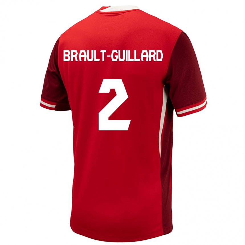 Kids Football Canada Zachary Brault-Guillard #2 Red Home Jersey 24-26 T-Shirt