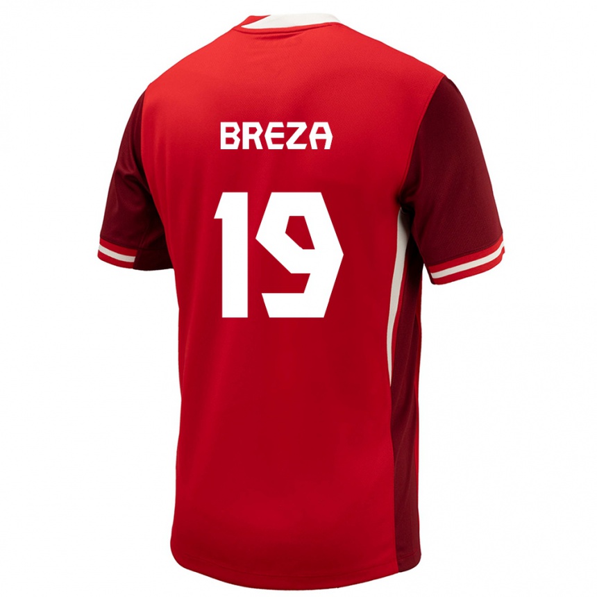 Kids Football Canada Sebastian Breza #19 Red Home Jersey 24-26 T-Shirt