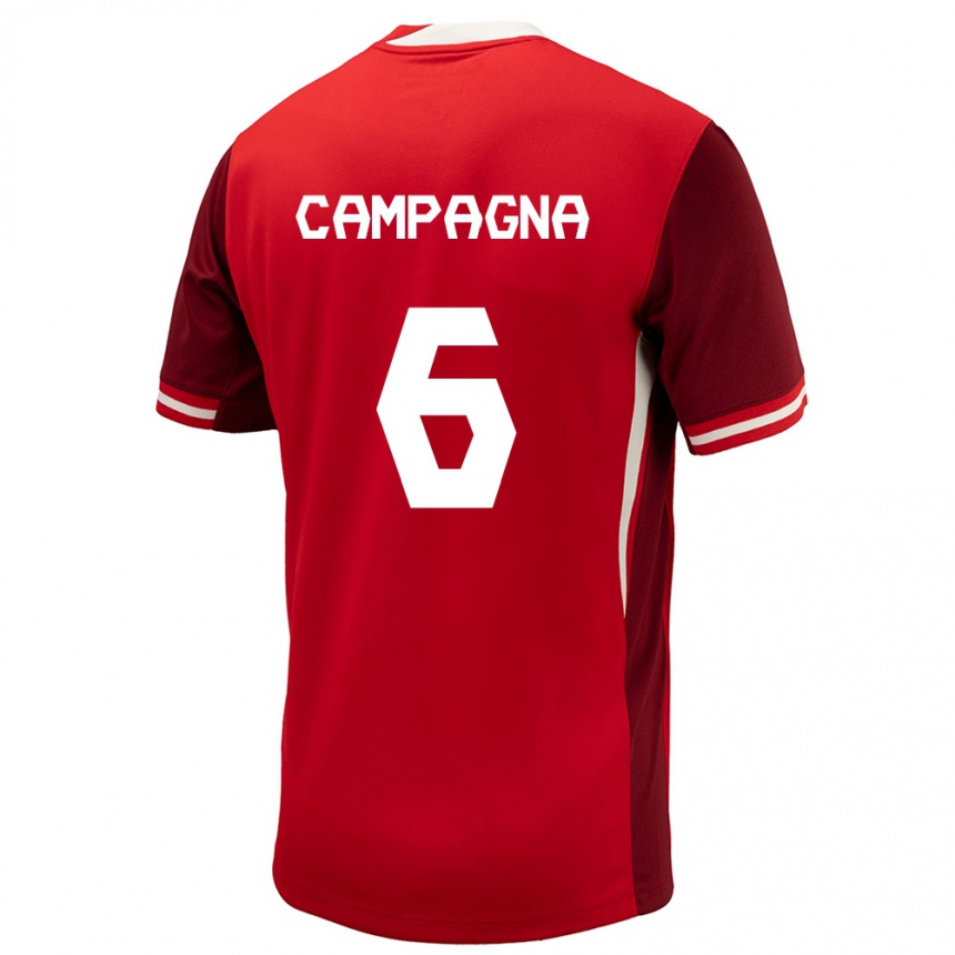 Kids Football Canada Matteo Campagna #6 Red Home Jersey 24-26 T-Shirt