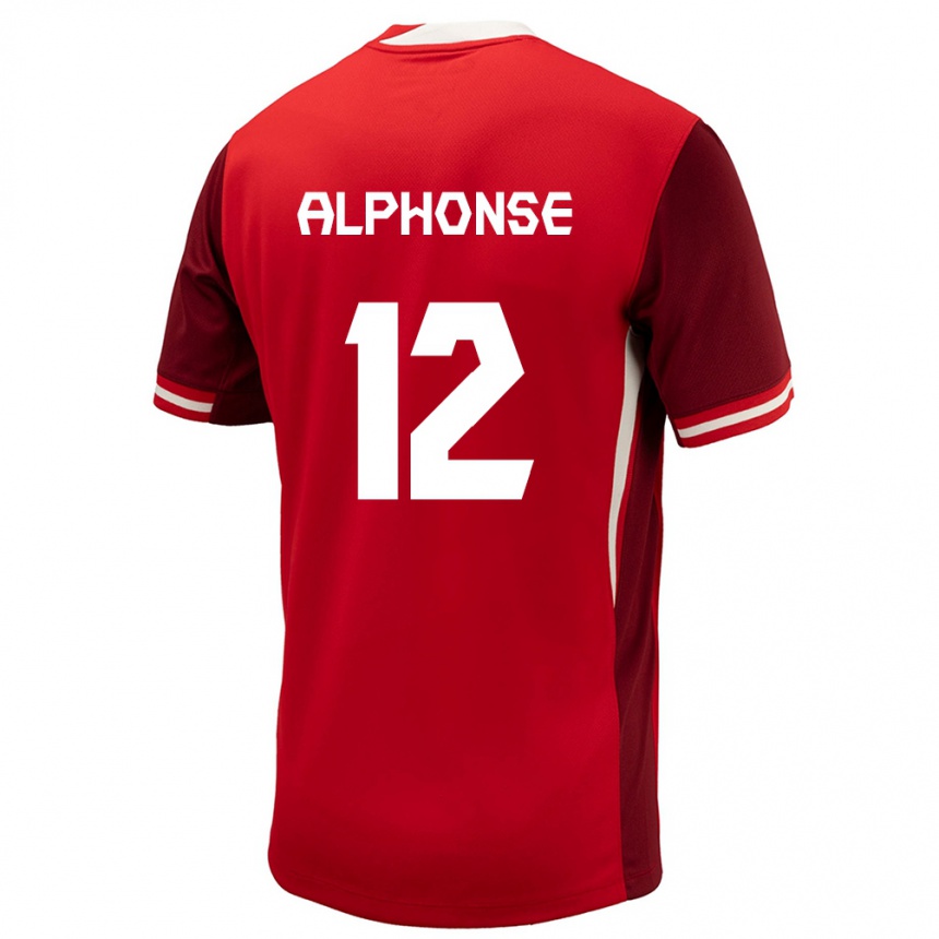 Kids Football Canada Jefferson Alphonse #12 Red Home Jersey 24-26 T-Shirt