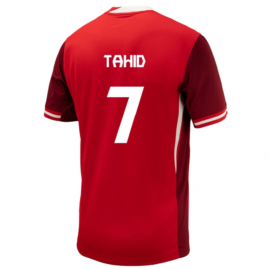 Kids Football Canada Taryck Tahid #7 Red Home Jersey 24-26 T-Shirt