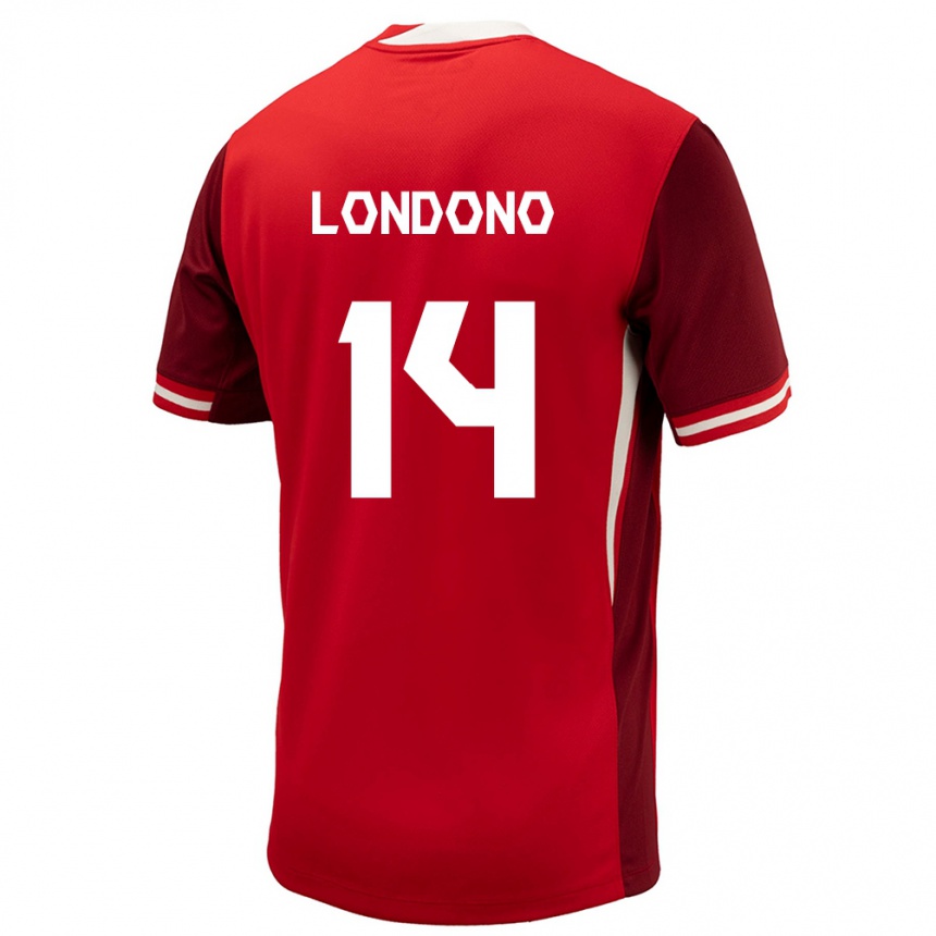 Kids Football Canada Tyler Londono #14 Red Home Jersey 24-26 T-Shirt